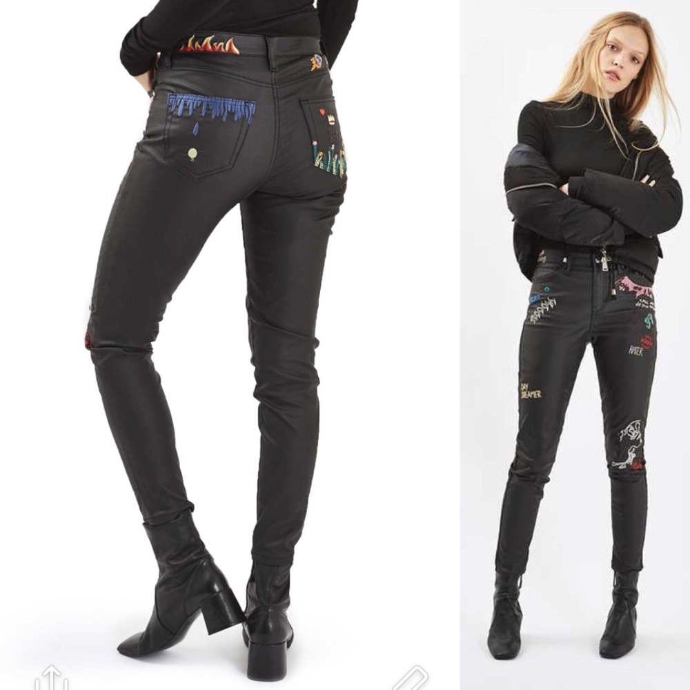 Topshop Moto Jamie High Waist Ankle Grazer/Jeans